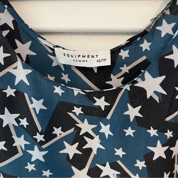 Silk Blouse from Equipment with stars, patriotic pattern - Picture 4 of 10